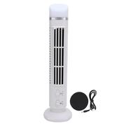 HERCHR Ventilateur tour sans lame, portable, vitesse réglable silencieux alimenté par USB ventilateur de refroidissement sans lame avec lumière LED pour bureau, usage domestique (Blanche)