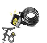 HERCHR Verrouillage de vélo, Anti-vol de la chaîne d'alarme Verrouillage de sécurité électronique 110db Câble enroulé Motorbike Combinaison Bikelock Mountting Bracket pour Le vélo de