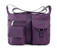 HERCMNOY Sac à bandoulière multi-poches pour femme - Style décontracté - Sac à main de voyage, violet, Dimension:11.4 " L x9.8" H x 4.7" D