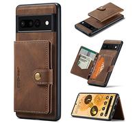 HERCN PU Étui en Cuir pour Google Pixel 7 Mobile Phone;Porte-Cartes -Béquille -Couverture de téléphone Portable Fonctionnelle avec Petit Portefeuille magnétique Unique. (Marron)