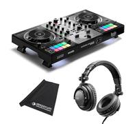 Hercules DJControl Inpulse 500 Contrôleur USB DJ 2 decks Silver Edition avec casque DJ45 et chiffon microfibre Keepdrum