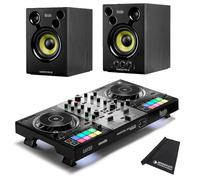Hercules DJControl Inpulse 500 Contrôleur USB DJ 2 decks Silver Edition avec moniteur DJ 42 enceintes et chiffon Keepdrum