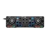 Hercules DJControl Starlight - Contrôleur DJ compact et lumineux | Contrôleur DJ ultra-compact 2 voies, Serato DJ Lite, platines tactiles, éclairage RGB, audio intégrée