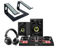 Hercules DJLearning Kit DJ MKII + support pour ordinateur portable Keepdrum Noir