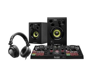HERCULES DJLEARNING KIT pour apprendre a mixer et devenir DJ Controleur DJ 2 platines+ Enceintes actives 2x15wRMS+ Casque DJ