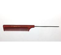 Hercules Sägemann HS C19 Carbon 19 Peigne à aiguille professionnel Rouge (antistatique) Peigne à dents régulières 8,75 pouces peigne avec aiguille en acier inoxydable (19R)