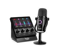 Hercules Stream Starter Kit - Stream 100, Contrôleur audio gaming pour PC Windows + micro HUD-600 USB/XLR + Voicemod Pro (3 mois)