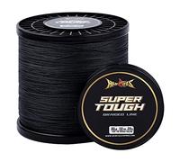 HERCULES Super Tough Ligne de pêche tressée 150 Verges Ligne de Tresse PE 4lb Test pour l'eau salée et l'eau Douce 4 Brins - Noir, 4lb, 150yds