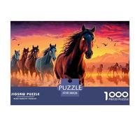 Herd de Chevaux Puzzle Adulte 1000 Pièces De Qualité Supérieure - Le Challenge À Dimension Éducative : Le Cadeau Adultes/14+ par Excellence 38x26cm/1000pcs