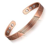 Herdear Bracelet Magnétique en Cuivre Bracelets Magnétiques en Bronze Bracelets en Cuivre Réglables avec 8 Aimants pour Hommes et Femmes(Antique)