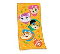 Herding 44 Chats Serviette de Bain, Coton/Velours, Multicolore, 75 x 150 cm