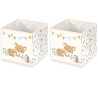 Herding babybest Boîte de Rangement Les Amis de la forêt, env. 30 x 30 x 30 cm, à poser sur une étagère ou à même le sol, 100% polypropylène, intérieur 100% papier (Lot de 2)
