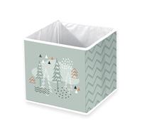 Herding babybest Boîte de rangement, motif forêt nordique, 30 x 30 x 30 cm, pliable, verte
