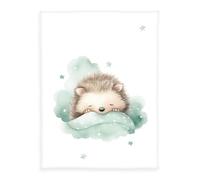 Herding babybest Couverture Douce Petit Hérisson, Microfibre Peluche, 75 x 100 cm, 100% Polyester, Weiß