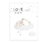 Herding babybest Couverture en Microfibre, Sleeping Little Bear, 75 x 100 cm, 100% Polyester, Blanche