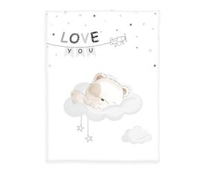 Herding babybest Couverture en Microfibre, Sleeping Little Bear, 75 x 100 cm, 100% Polyester, Blanche