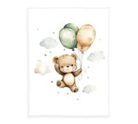 Herding Babybest Couverture Polaire en Microfibre, Motif Ourson Ballon, 75 x 100 cm, Polyester, Multicolore