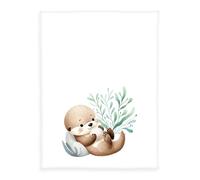 Herding Babybest Couverture Polaire Microfibre, Motif Loutre câline, 75 x 100 cm, Polyester, Multicolore