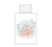 Herding babybest Linge de lit Baleine, Taie d’Oreiller env. 40x60 cm, Housse de Couette env. 100x135 cm, 100% Coton/Renforcé