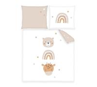 Herding babybest Literie pour Berceau Little Friends, Taie d’Oreiller 35 x 40 cm, Housse de Couette 80 x 80 cm, 100% Coton/Renforcé