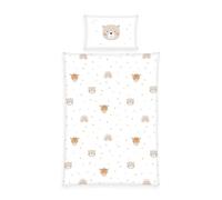 Herding babybest Parure de lit d'hiver Little Friends, Taie d'oreiller 40 x 60 cm avec rabat hôtel, Housse de couette 100 x 135cm, Avec fermeture éclair, 100% coton/flanelle