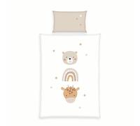 Herding babybest Parure de Lit Little Friends, Taie d'oreiller 40 x 60 cm avec rabat, housse de couette 100 x 135 cm, Avec fermeture éclair, 100% coton/renforcé