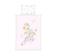 Herding babybest Parure de Lit Little Turtle, Taie d'oreiller 40 x 60 cm avec rabat, housse de couette 100 x 135 cm, Avec fermeture éclair, 100% coton/renforcé