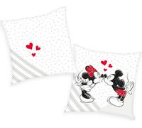 Herding Coussin décoratif 40x40 Mickey et Minnie - Amour blanc noir H24