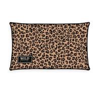 Herding Coussin décoratif, Motif léopard et Fleurs Sauvages, 30 x 50 cm, passepoilé, 100% Polyester, Multicolore