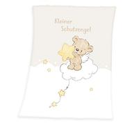Herding Couverture Moelleuse en Microfibre, Kleiner Schutzengel, 75x100 cm, 100% Polyester, Blanc/Beige