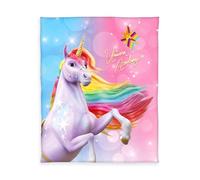 Herding Couverture Polaire Douce Unicorn Academy, 130 x 160 cm, 100% Polyester, Multicolore