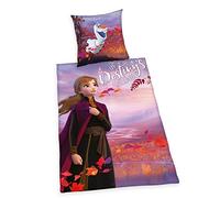 Herding DISNEY LA REINE DES NEIGES 2 Parure de Lit Réversible, Housse de Couette 135 x 200 cm, Taie d'Oreiller 80 x 80 cm, Coton/Renforcé, Multicolore