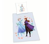 Herding Disney's Parure de Lit, La Reine des Neiges, Taie d'oreiller 80 x 80 cm, Housse de Couette 135 x 200 cm, avec Fermeture à Boutons, 100% Coton/Flanelle, Multicolore
