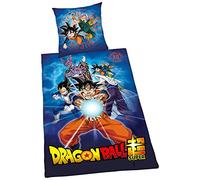 Herding DRAGONBALL SUPER Parure de Lit Réversible, Housse de Couette 135 x 200 cm, Taie d'Oreiller 80 x 80 cm, Coton/Renforcé