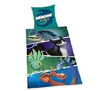 Herding Dragons - Parure de Lit The Nine Realms, Réversible, Taie d'oreiller 80 x 80 cm, Housse de Couette 135 x 200 cm, avec Fermeture Éclair Facile, 100% Coton/Renforcé, Multicolor