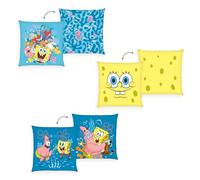 Herding Ensemble de 3 Coussins décoratifs, Bob l’éponge, 40 x 40 cm, pour Les câlins et la décoration, Polyester, Multicolore