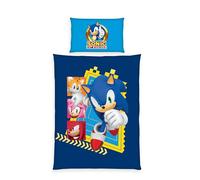 Herding Ensemble de literie Sonic, Motif réversible, taie d'oreiller 65 x 100 cm, Housse de Couette 160 x 210 cm, avec Fermeture éclair, 100% Coton/renforcé