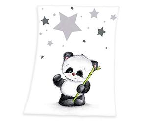 Herding Fynn Couverture Bébé, Petit Panda, 75 x 100 cm, Microfibre Polaire, Blanc