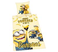 Herding LES MINIONS Parure de Lit, Réversible, Housse de Couette 135 x 200 cm, Taie d'Oreiller 80 x 80 cm, Coton/Renforcé