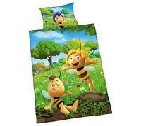 Herding MAYA L'ABEILLE Parure de Lit Réversible pour Enfants, Housse de Couette 100 x 135 cm, Taie d'Oreiller 40 x 60 cm, Coton/Renforcé