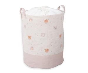 Herding Panier à Linge babybest, Little Friends, env. 40 x 50 cm, Intérieur Enduit, Avec Poignées et Cordon de Serrage, Polyester / Coton / Viscose