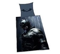 Herding Parure de lit Batman, Housse de Coussin env. 80x80 cm, Housse de Couette env. 135x200 cm, avec Fermeture éclair de marque facile, 100% coton, Renforcé