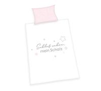 Herding Parure de Lit, Blanc/Rose, 40 x 60 cm, 100 x 135 cm, Flanelle