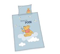 Herding Parure de Lit Disney Winnie l'Ourson, Taie d'Oreiller 40 x 60 cm avec Ouverture Portefeuille, Housse de Couette 100 x 135 cm, Avec Fermeture Éclair Facile, 100% Coton/Linon