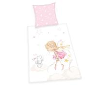 Herding Parure de Lit Little Fairy, Taie d'Oreiller 80 x 80 cm, Housse de Couette 135 x 200 cm, Fermeture par Boutons, 100% Coton/Flanelle