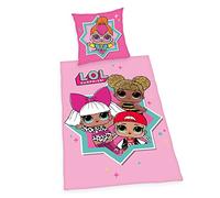 Herding Parure de lit LOL Surprise, Housse de Coussin env. 70x90 cm, Housse de Couette env. 140x200 cm, avec Fermeture éclair de Marque Facile, 100% Coton, Renforcé