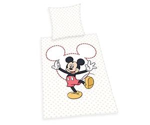 Herding Parure de Lit Mickey Mouse de Disney, Taie d'Oreiller 80 x 80 cm, Housse de Couette 135 x 200 cm, Avec Fermeture éclair facile à fermer, Coton, Twin