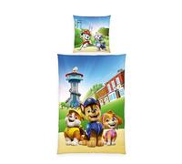 Herding Parure de lit Paw Patrol - Taie d'oreiller : Environ 80 x 80 cm - Housse de Couette : Environ 135 x 200 cm - avec Fermeture éclair - 100% Coton