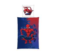 Herding Parure de Lit Spiderman, Taie d'Oreiller 80 x 80 cm motif réversible, Housse de Couette 135 x 200 cm, avec Fermeture à Boutons, 100% Coton
