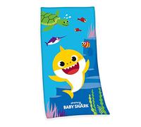 Herding Serviette de Bain en Velours Baby Shark, 70 x 140 cm, 100% Coton, Velours
